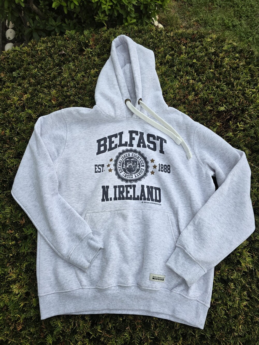 Irish Connexxion Gray Hoodie Size L Belfast N Ireland Pullover